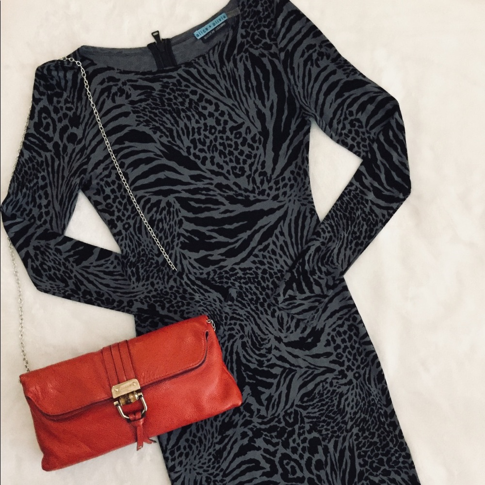 Alice + Olivia Delora Animal Print Dress